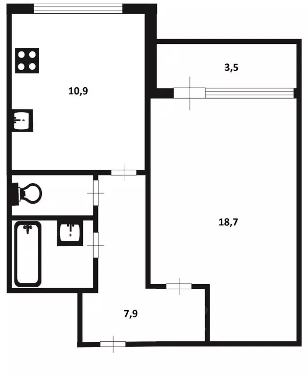 1-к кв. Санкт-Петербург ул. Ярослава Гашека, 24к1 (41.0 м) - Фото 1