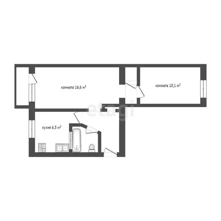 2-комнатная квартира: Севастополь, проспект Юрия Гагарина, 26 (43 м) - Фото 0