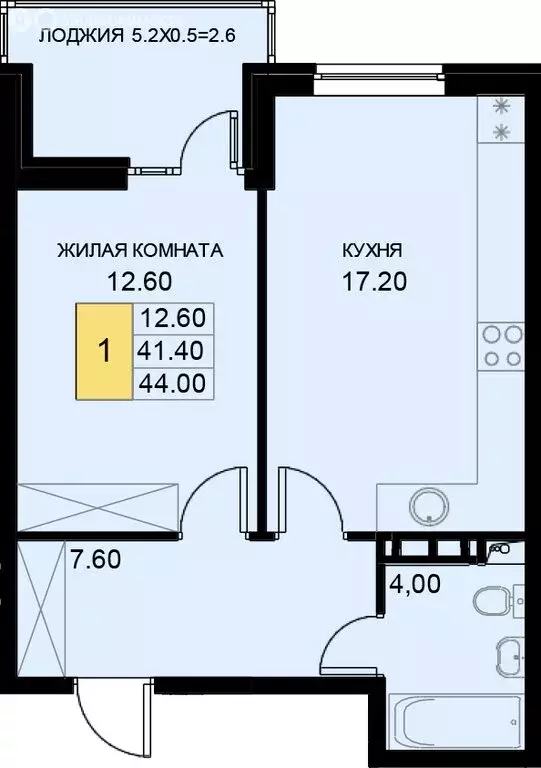 1-комнатная квартира: Краснодарский край, Динской район, ... - Фото 1