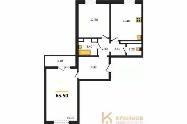 2-к кв. Воронежская область, Воронеж Озерки жилой квартал,  (65.5 м) - Фото 0