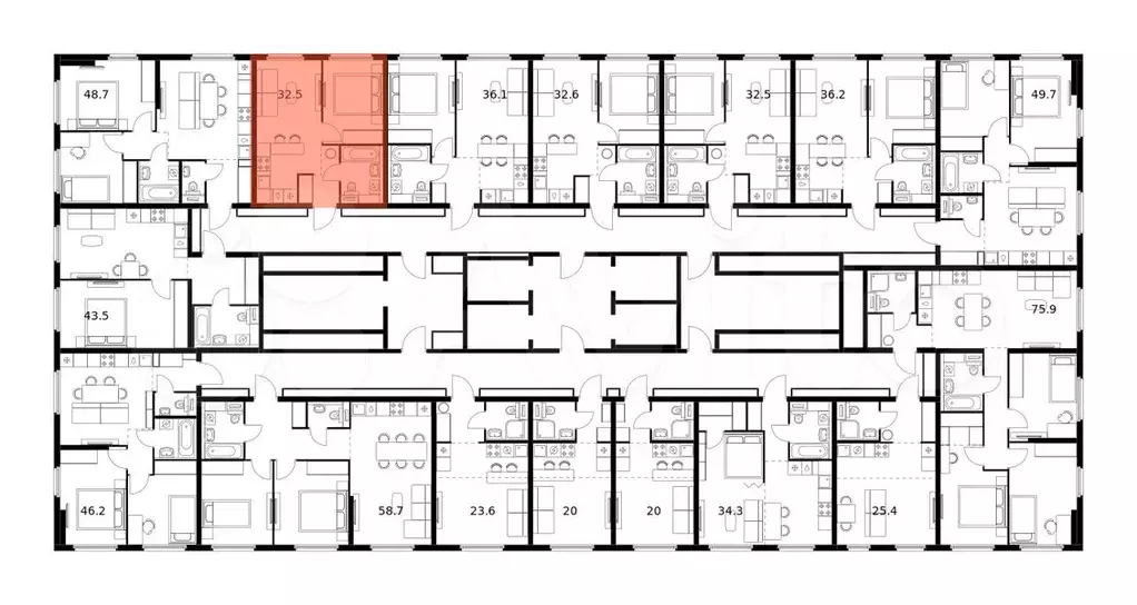 1-к. квартира, 32,5 м, 25/25 эт. - Фото 1