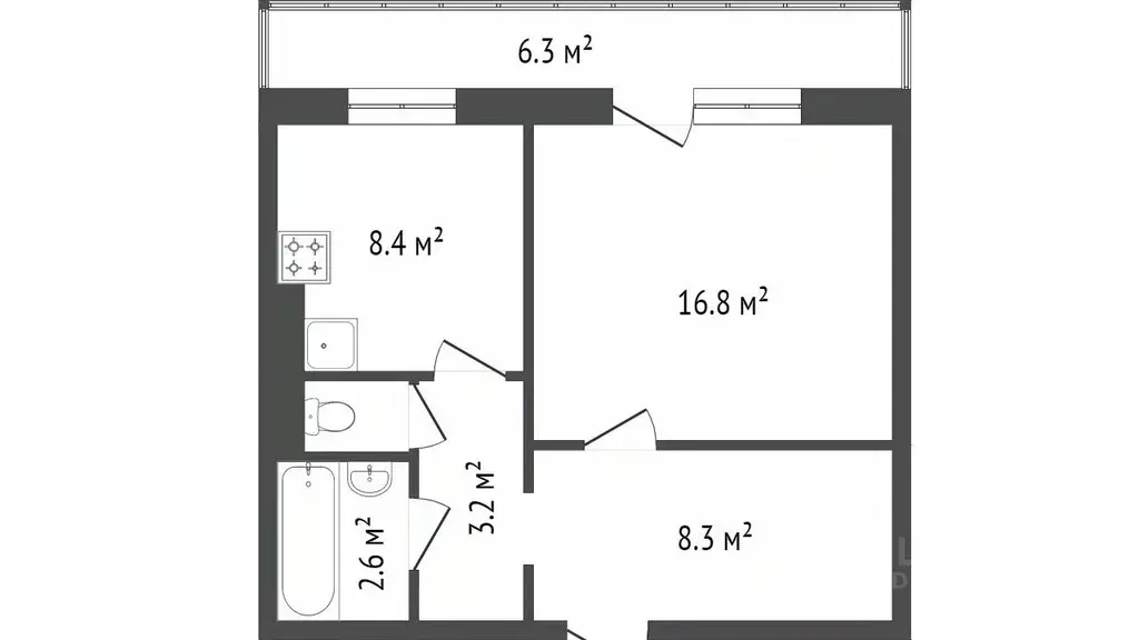 1-к кв. Красноярский край, Красноярск ул. Елены Стасовой, 50Б (40.7 м) - Фото 2