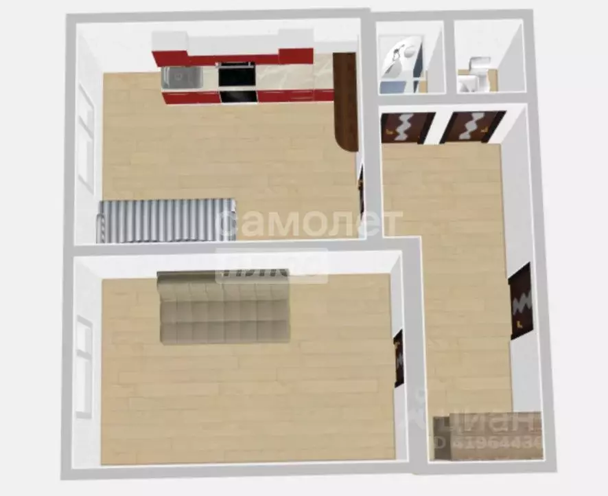 1-к кв. Коми, Сыктывкар просп. Бумажников, 30 (35.7 м) - Фото 2