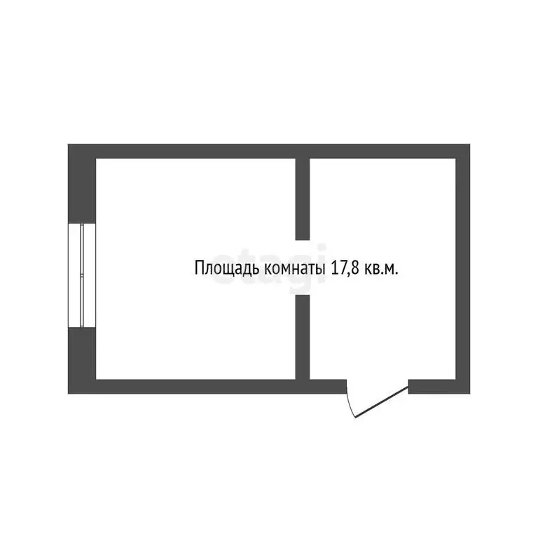 1к в -комнатной квартире (17.8 м) - Фото 1