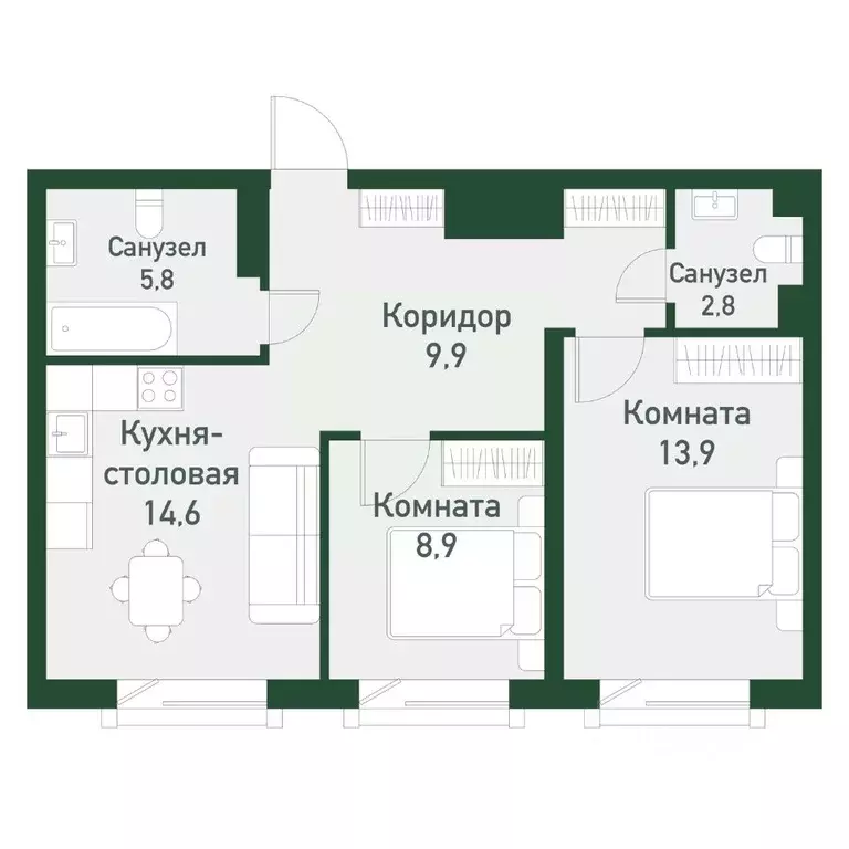 2-к кв. Челябинская область, Челябинский городской округ, пос. ... - Фото 0