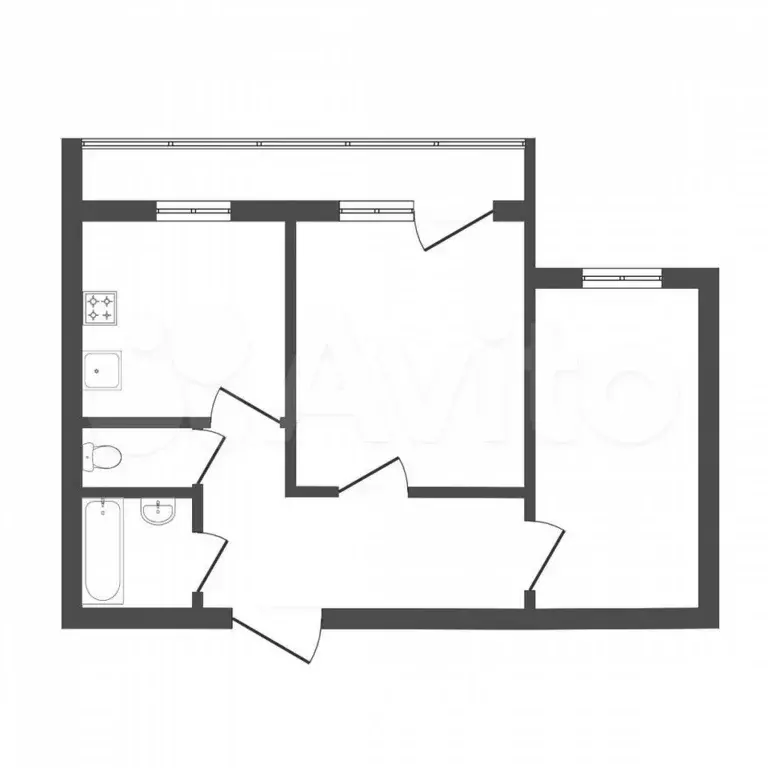 2-к. квартира, 49,7 м, 6/9 эт. - Фото 0
