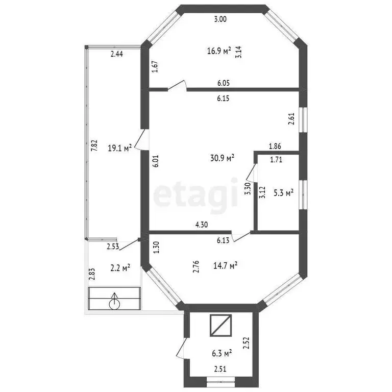 Дом в посёлок городского типа Чернышевск, Железнодорожная улица (103.8 ... - Фото 2