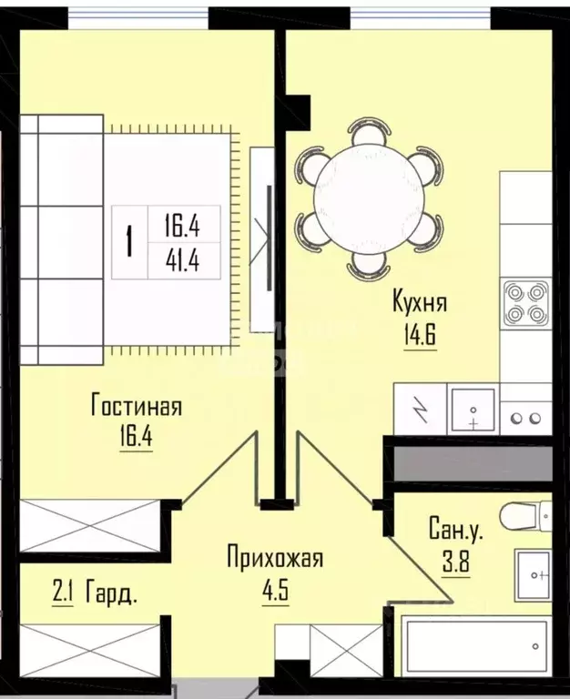 1-к кв. Кабардино-Балкария, Нарткала Урванский район, ул. Имени Т.Х. ... - Фото 2