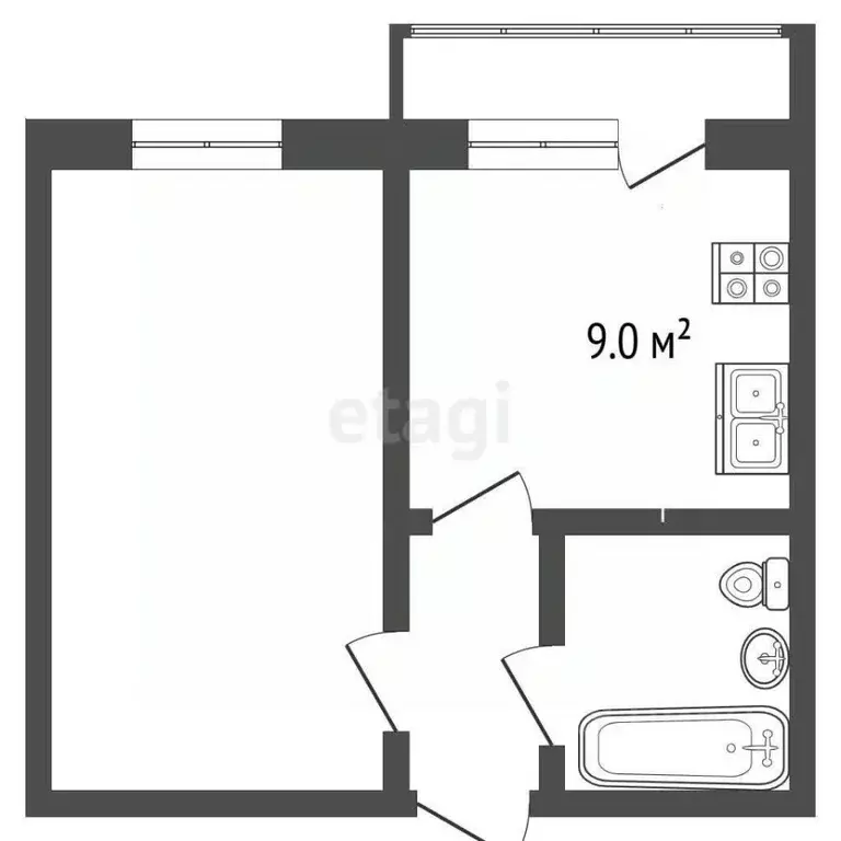 1-к кв. Ямало-Ненецкий АО, Новый Уренгой Созидателей мкр, 4/1 (33.4 м) - Фото 2