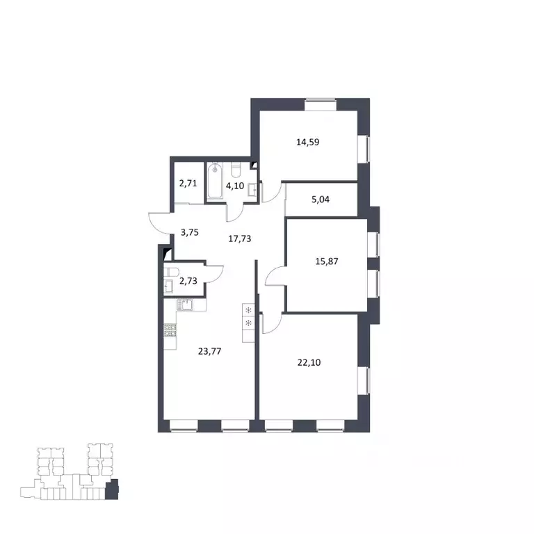 3-к кв. Татарстан, Казань ул. Рустема Яхина (112.39 м) - Фото 1