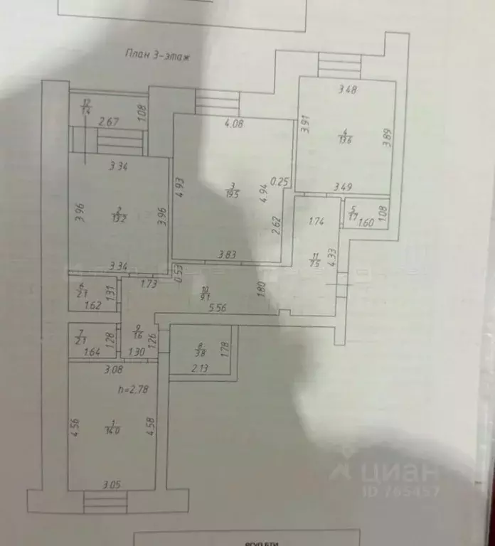3-к кв. Татарстан, Казань ул. Баки Урманче, 7 (88.2 м) - Фото 2