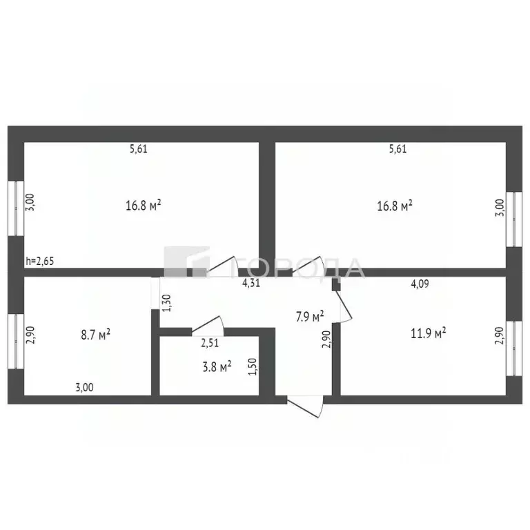 3-к кв. Алтайский край, с. Шипуново ул. Строительная, 2Г (65.9 м) - Фото 2