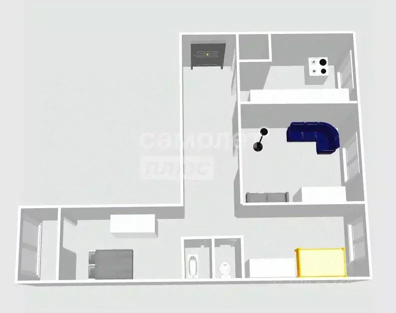 3-к кв. Тульская область, Тула Пролетарская ул., 26 (66.5 м) - Фото 2