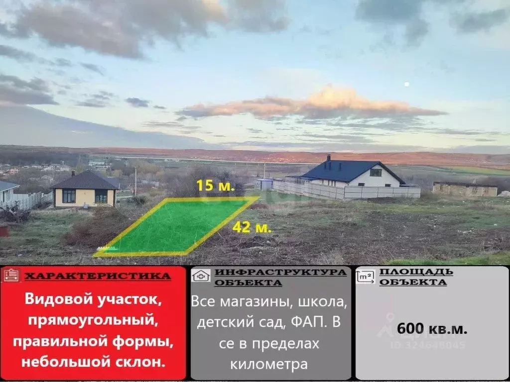 Участок в Крым, Симферопольский район, Трудовское с/пос, с. Денисовка ... - Фото 1