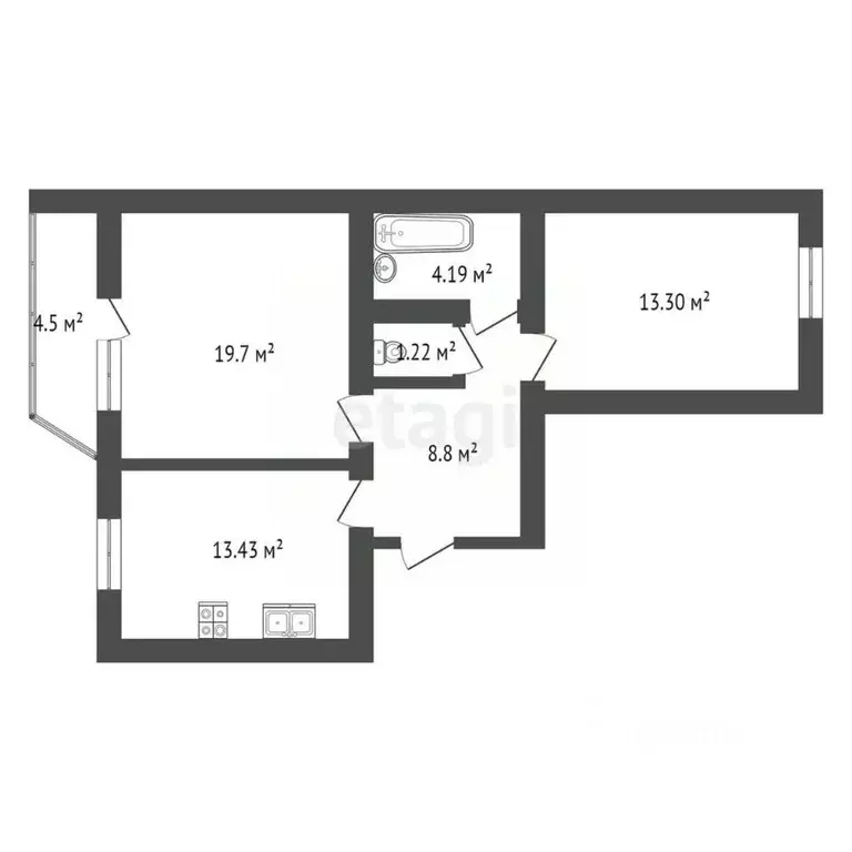 2-к кв. Ямало-Ненецкий АО, Новый Уренгой Дружба мкр, 6/1 (60.3 м) - Фото 1