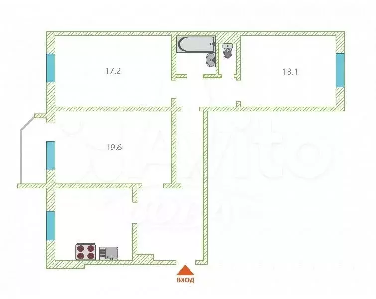 3-к. квартира, 88 м, 3/9 эт. - Фото 0