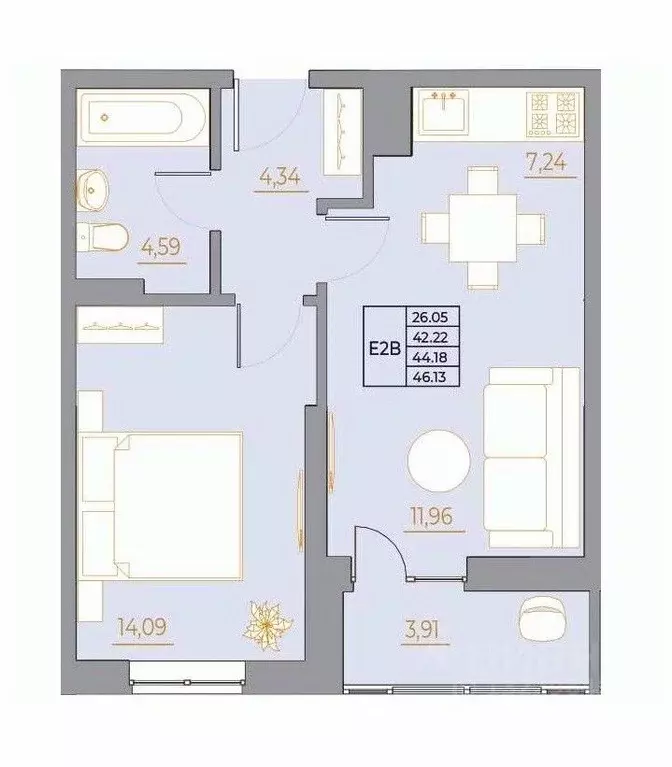 2-к кв. Ростовская область, Ростов-на-Дону Новый Горизонт жилой ... - Фото 1