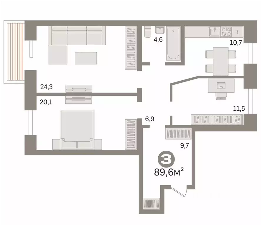 3-к кв. Новосибирская область, Новосибирск ул. Семьи Шамшиных, 85 ... - Фото 1