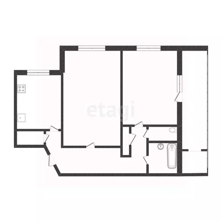 2-к кв. Тюменская область, Тюмень Профсоюзная ул., 32 (52.3 м) - Фото 2