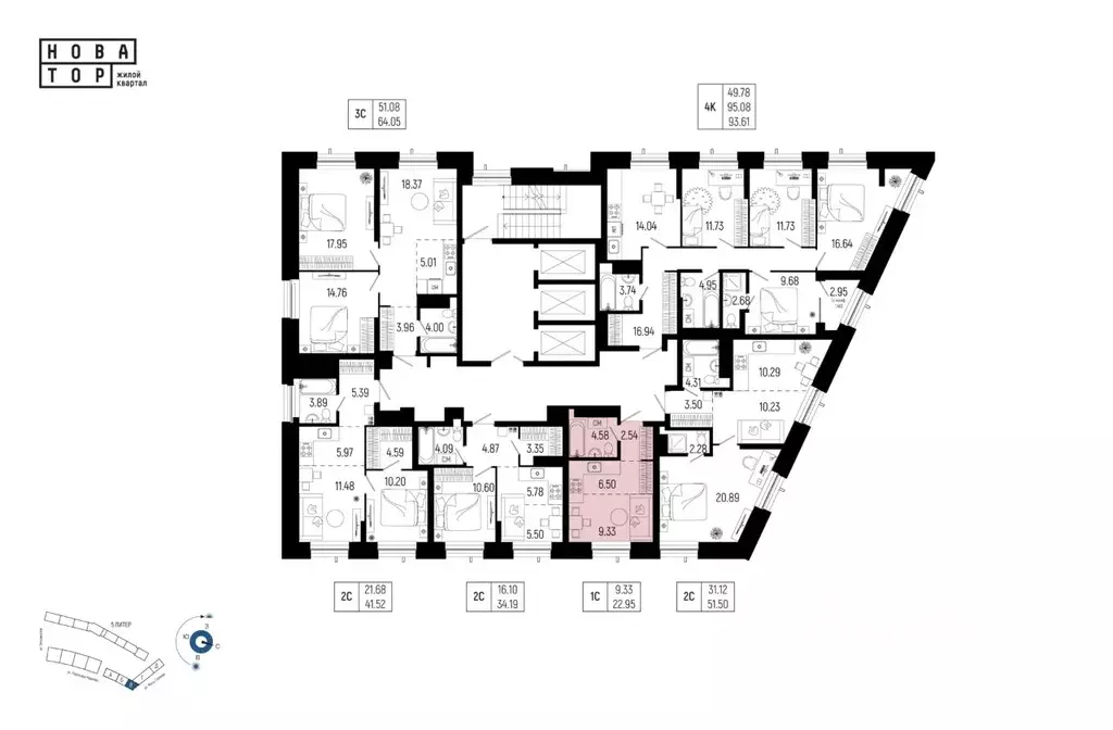 1-к кв. Башкортостан, Уфа Глумилино-1 мкр, Новатор жилой комплекс ... - Фото 2