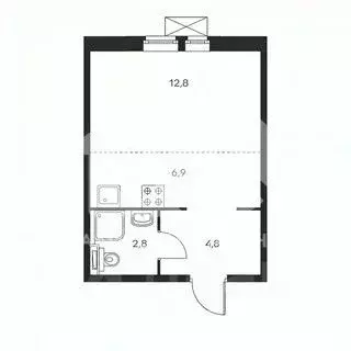Студия Новосибирская область, Искитим Южный мкр, 3Б (27.0 м) - Фото 2