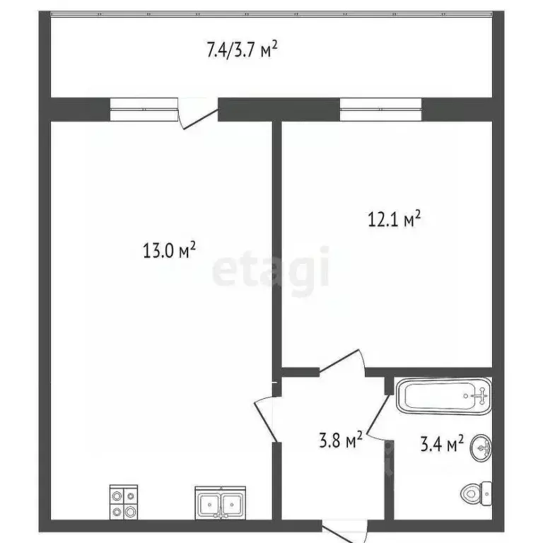 1-к кв. Вологодская область, Вологда ул. Чернышевского, 110Ак1 (44.2 ... - Фото 2