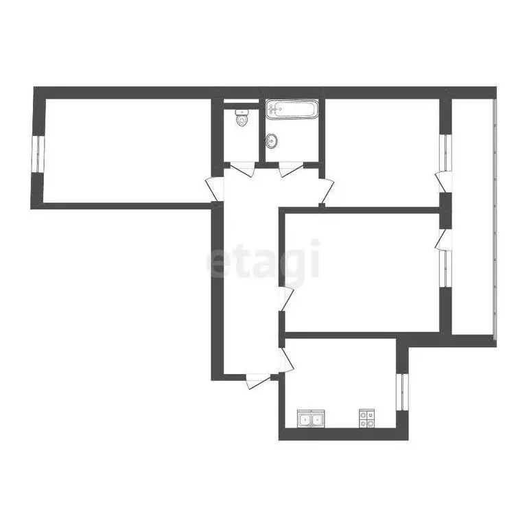 3-комнатная квартира: Кострома, улица Свердлова, 88 (59.6 м) - Фото 0