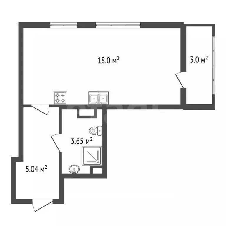 Студия Санкт-Петербург ул. Седова, 91К2 (29.4 м) - Фото 2