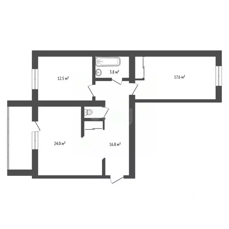 2-к кв. Амурская область, Благовещенск Игнатьевское ш., 12/3 (72.3 м) - Фото 2