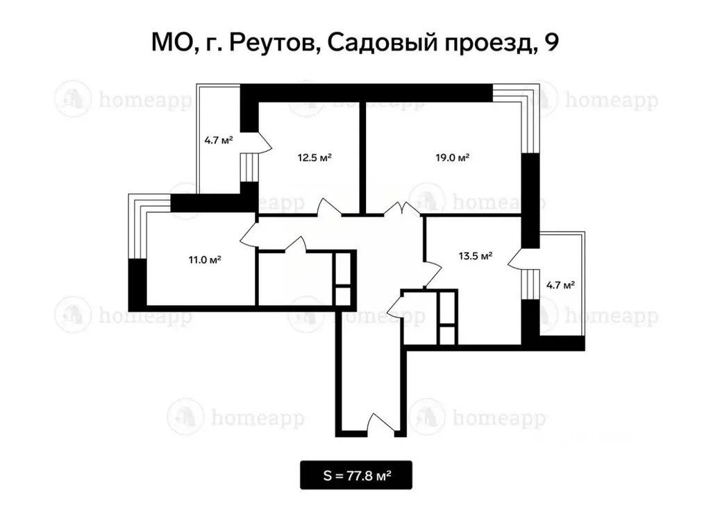 3-к кв. Московская область, Реутов Садовый проезд, 9 (77.8 м) - Фото 1