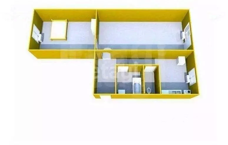 2-к кв. Сахалинская область, Долинск Октябрьская ул., 13 (44.0 м) - Фото 1