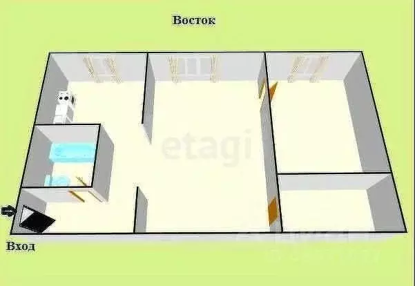 3-к кв. Сахалинская область, Холмский городской округ, с. Чехов ул. ... - Фото 2