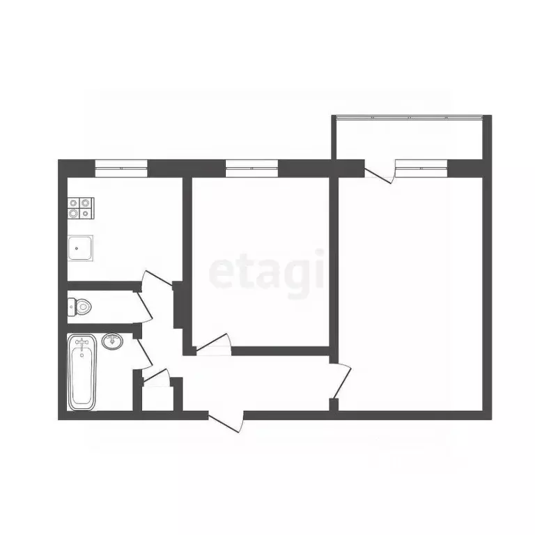 2-к кв. Мордовия, Саранск ул. Крупской, 22с1 (44.0 м) - Фото 0