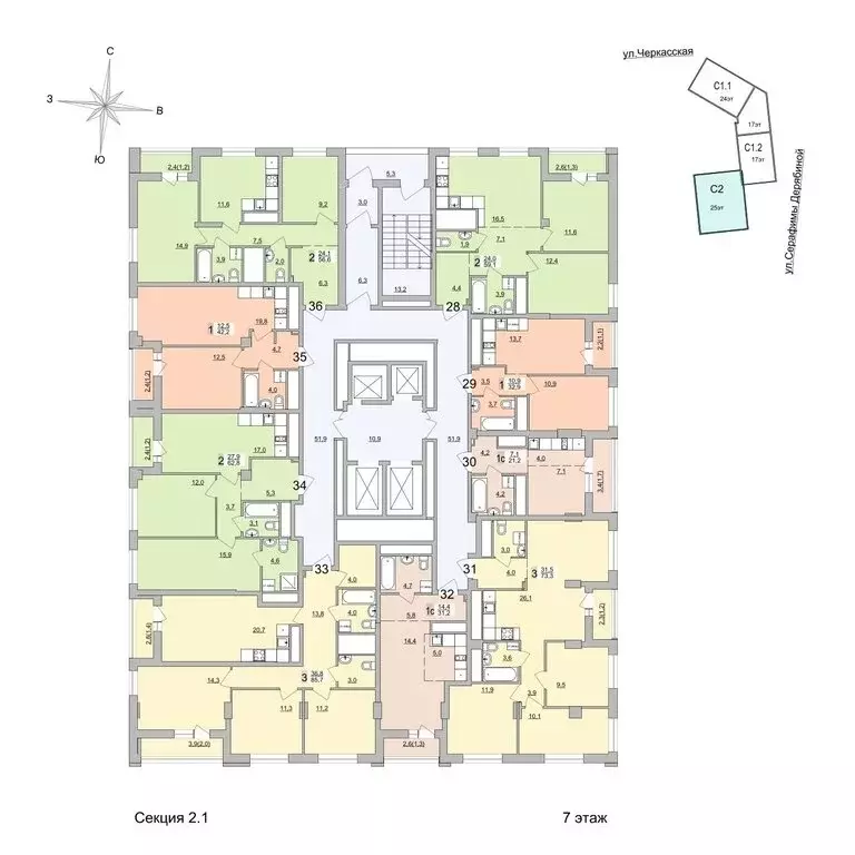2-комнатная квартира: Екатеринбург, Черкасская улица, 5к3 (62.8 м) - Фото 1