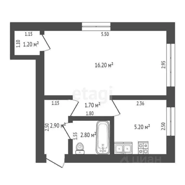 1-к кв. Архангельская область, Вычегодский рп ул. Гагарина, 19 (30.0 ... - Фото 2