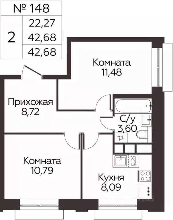 2-к кв. Московская область, Одинцово Каштановая Роща жилой комплекс ... - Фото 0