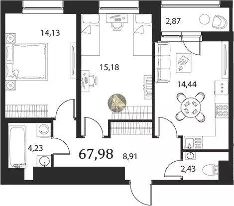 Продаётся 2-к квартира, 67.9 м - Фото 1