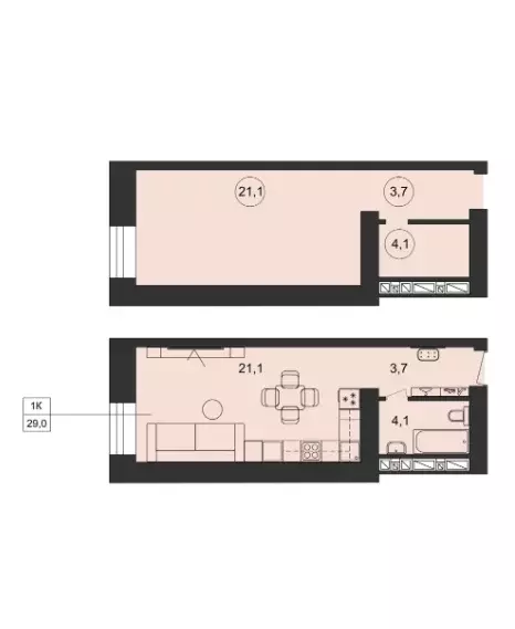 Продаётся квартира-студия, 29.18 м - Фото 1