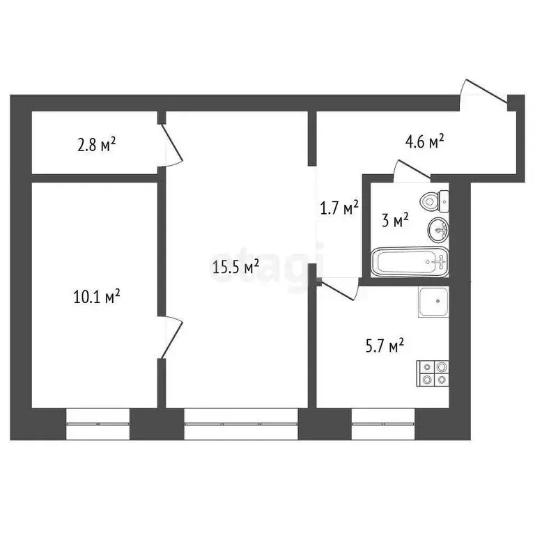 2-комнатная квартира: Ялуторовск, улица Сирина, 7 (43.4 м) - Фото 0