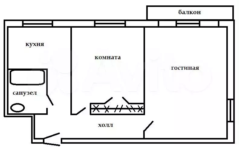 2-к. квартира, 41,8 м, 2/5 эт. - Фото 0