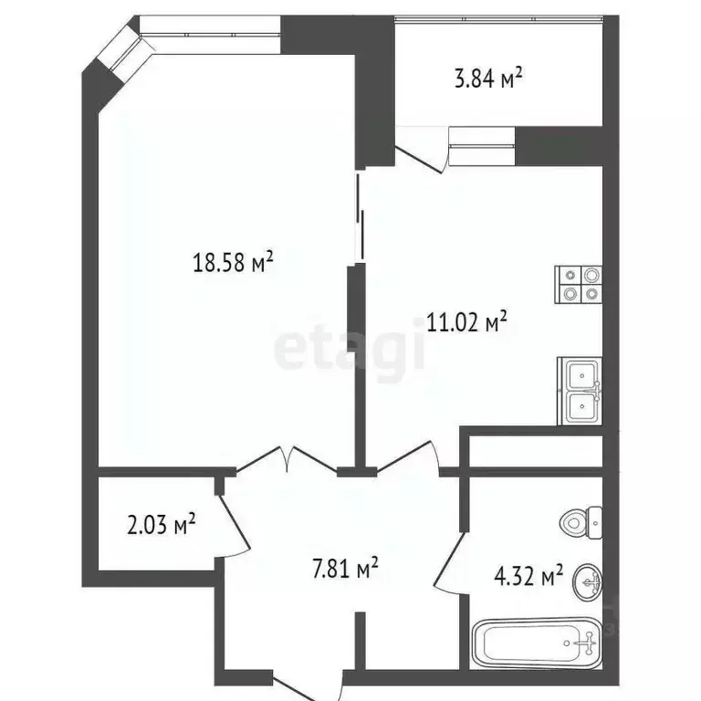 1-к кв. Москва 6-я Радиальная ул., 3к11 (46.0 м) - Фото 0