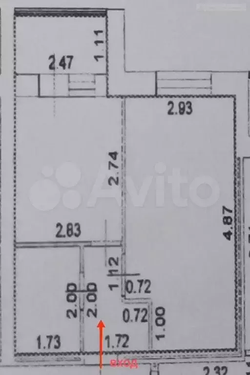 1-к. квартира, 27,5 м, 5/5 эт. - Фото 0