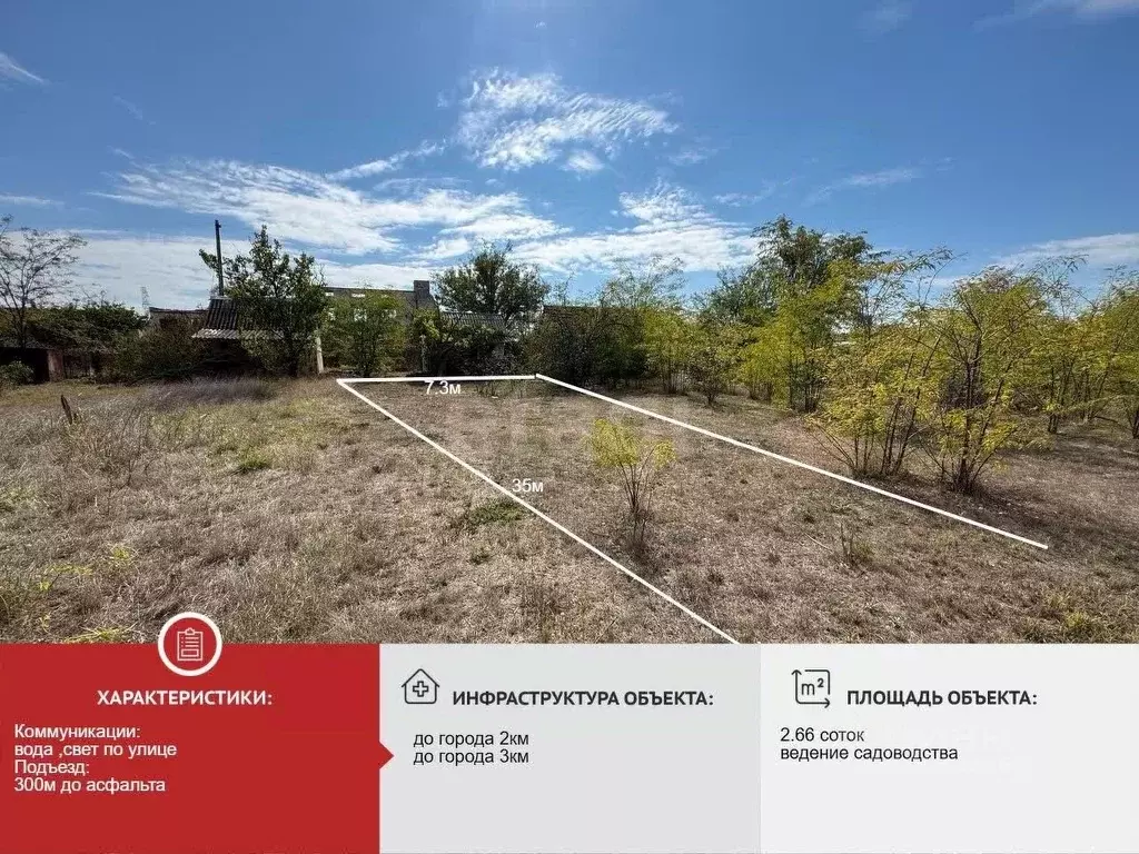 Участок в Крым, Саки Химик-1 СНТ,  (2.66 сот.) - Фото 1