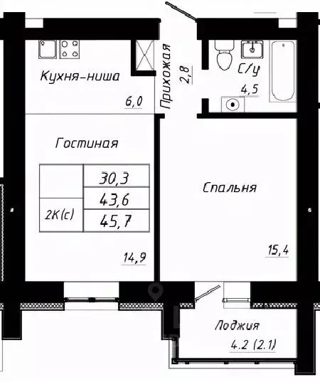 2-к кв. Алтайский край, Барнаул тракт Павловский, 196Ак2 (45.7 м) - Фото 0