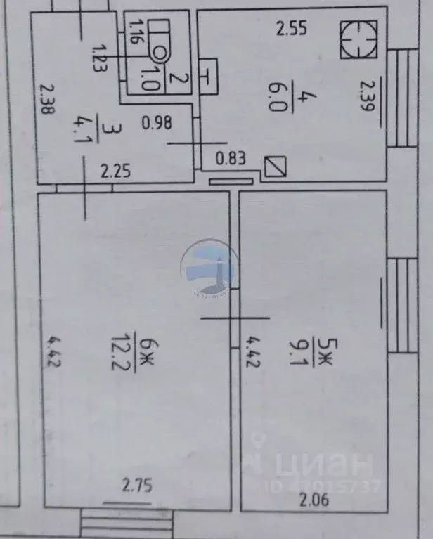 2-к кв. Калининградская область, Калининград Летняя ул., 10 (33.0 м) - Фото 1