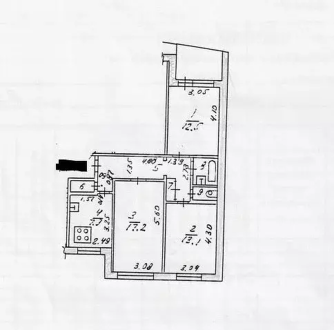 3-к кв. Татарстан, Казань ул. Маршала Чуйкова, 25 (70.0 м) - Фото 1