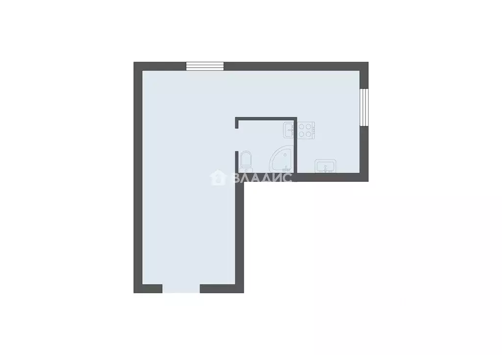 Студия Тульская область, Новомосковск ул. Орджоникидзе, 16 (23.6 м) - Фото 2