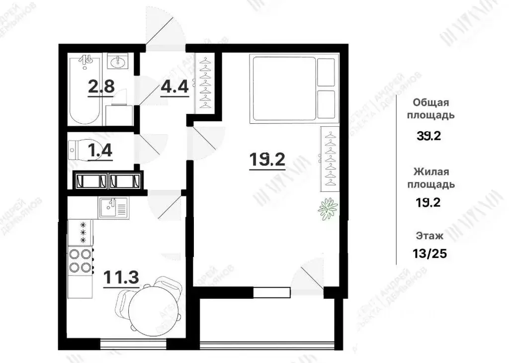 1-к кв. Санкт-Петербург Ленинский просп., 68 (39.2 м) - Фото 2