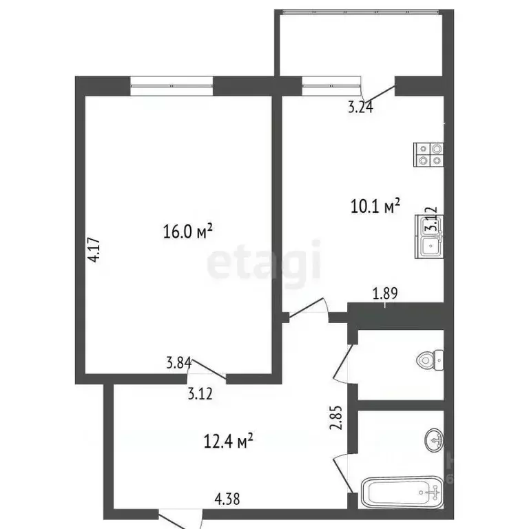 1-к кв. Калужская область, Калуга ул. Хорошая, 6 (42.5 м) - Фото 1
