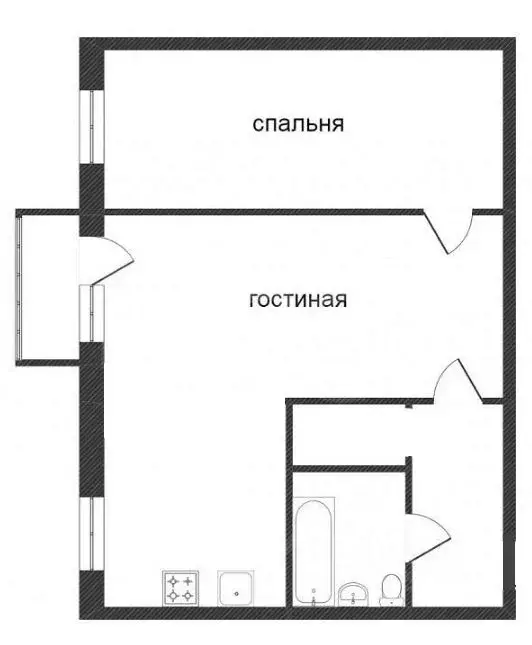 2-к кв. Костромская область, Кострома Калиновская ул., 24 (44.5 м) - Фото 2